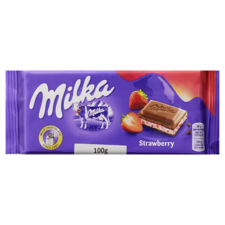 Chocolate Milka Rechaedo Strawberry Yogurt Barra 100G