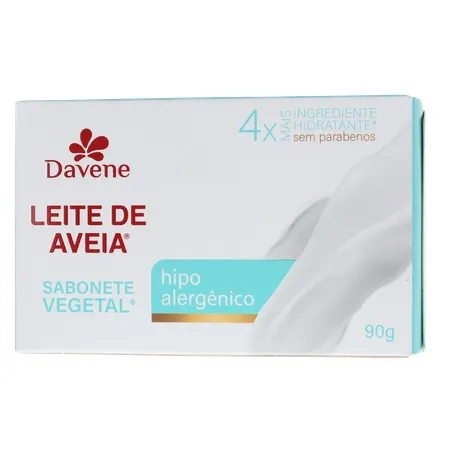 Sabonete Barra Vegetal Davene sem Perfume Leite de Aveia Clássico Caixa 90gr 360-19