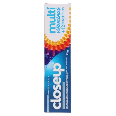 CREME DENTAL CLOSE UP MULTIVITAMINAS +12 BENEFÍCIOS PROTEÇÃO BRANQUEADORA 85G 360-2