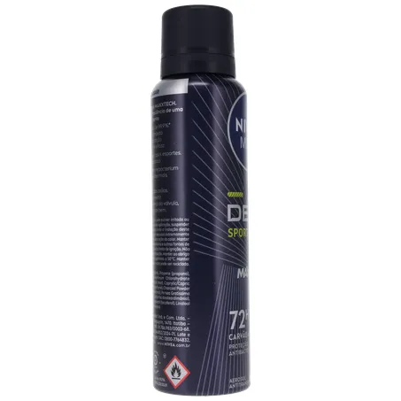 Antitranspirante Aerosol Nivea Men Deep Sport 72H Carvão Ativado Frasco Spray 150ml 360-28