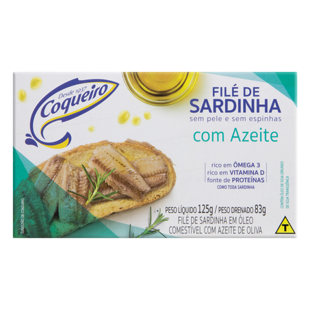SARDINHA COQUEIRO 83G FILÉ COM AZEITE