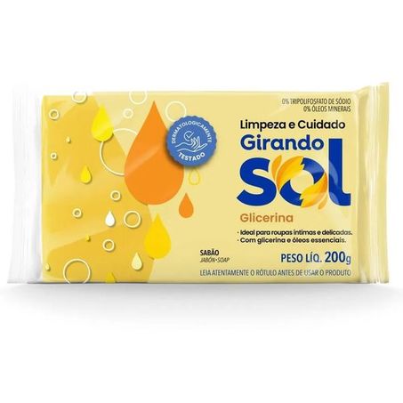 SABÃO EM BARRA GIRANDO SOL GLICERINA 200G