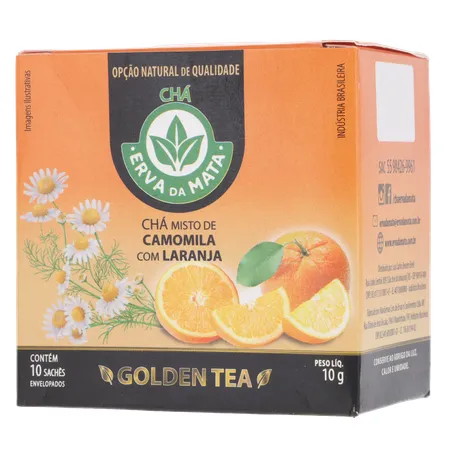 CHÁ ERVA DA MATA CAMOMILA COM LARANJA CAIXA C/10 SACHÊS 360-20