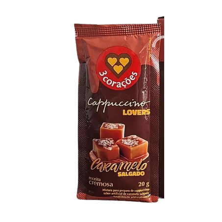 Café 3 corações cappuccino caramelo salgado sachê 20g