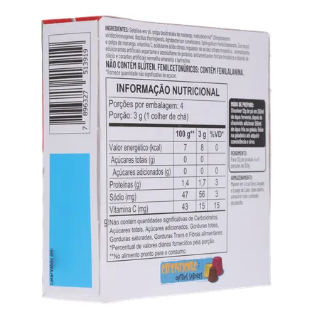 Gelatina Apti Zero Morango Embalagem 12G 360-13