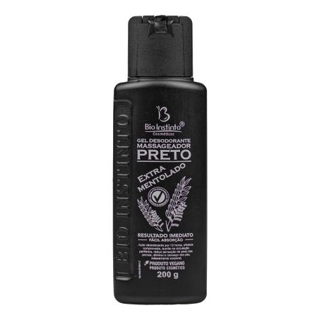 GEL MASSAGEADOR PRETO EXTRA MENTOLADO 200G BIO INSTINTO