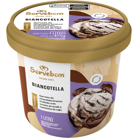 Sorvete sorvebom premium 1l biancotella
