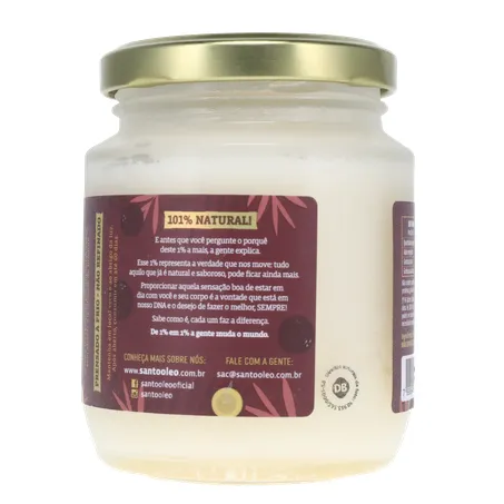 Óleo de Coco Santo Óleo Extra Virgem  Pote de Vidro 200ml 360-14