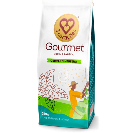 Cafe 3 coracoes 250g sache goumert cerrado mineiro