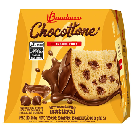 Chocottone Bauduccco Gotas e Cobertura De Chocolate 450G