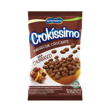 Amendoim Crocante Santa Helena Crokissimo Sabor Churrasco Embalagem 400G