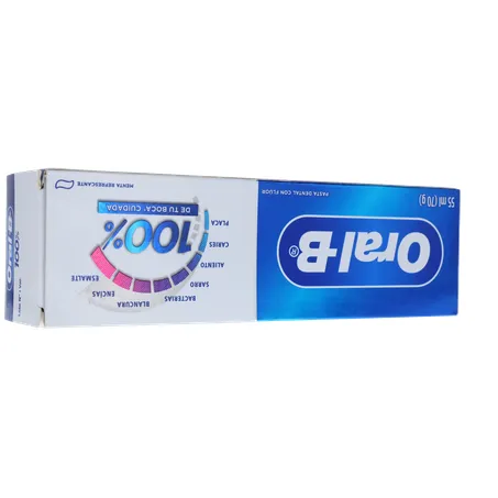 Creme Dental Oral-B 100% Com Flúor Menta Refrescante 70g 
  360-15