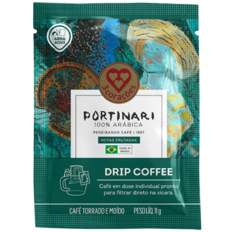 Cafe dose individual 3 coracoes 11g portinari drip coffee