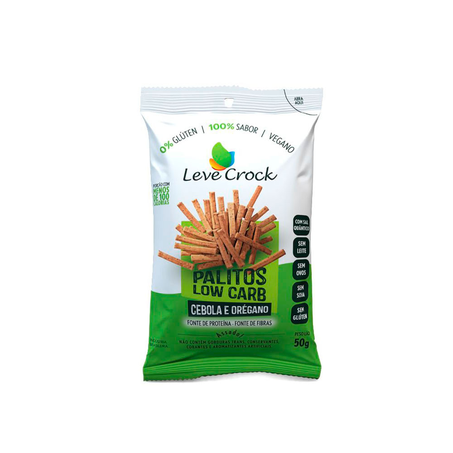 Biscoito Crock Low Carb sem Glúten Palito Cebola e Orégano 50G