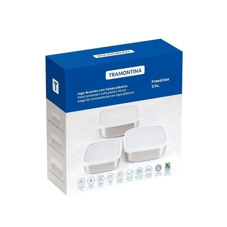 JOGO DE POTES INOX FREEZINOX TRAMONTINA 3 PCS     