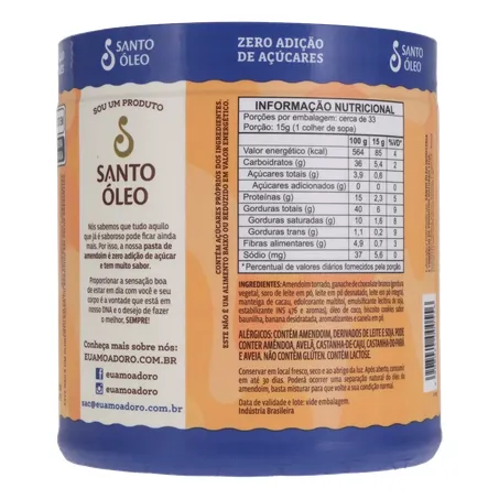 Pasta amendoim santo oleo banoffee 500g 360-13