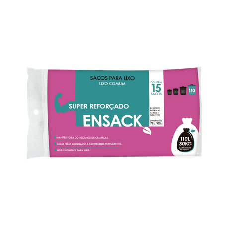 SACO DE LIXO PRETO ENSACK 110L