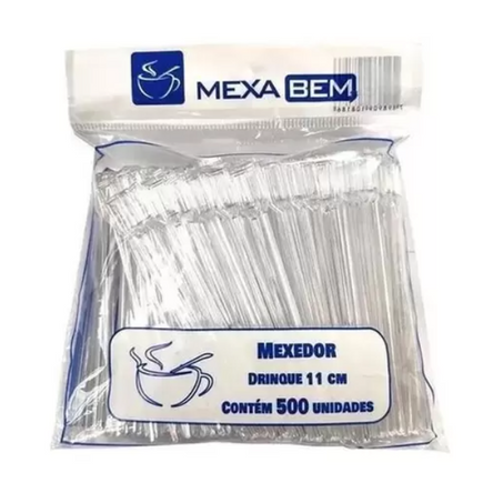 MEXEDOR P/ CAFÉ 11CM C/500UN CRISTAL MEXA BEM