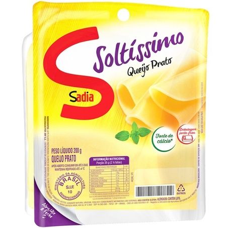 QUEIJO SADIA 200G FAT PRATO SOLTISSIMO