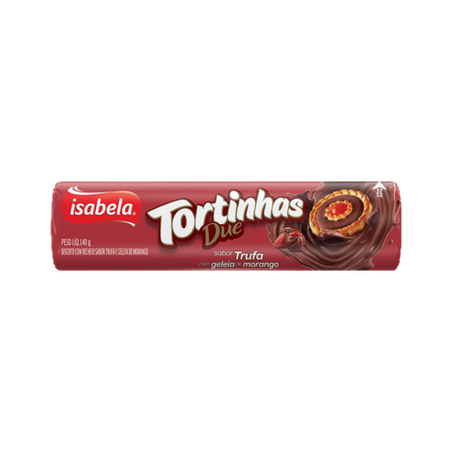 Biscoito isabela tortinha due trufa e morango 160g
