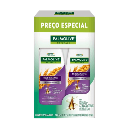Kit Palmolive Lisos Radiantes Shampoo 350ml e Condicionador 350ml 
 