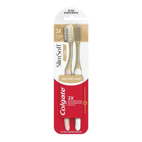 ESCOVA DENTE COLGATE SLIM SOFT GOLD 2UN