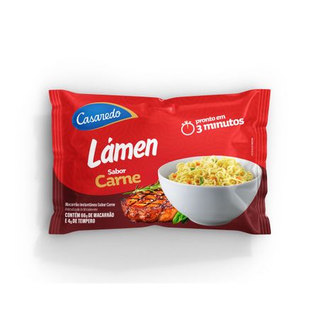 MACARRÃO INSTANTÂNEO LÁMEN CARNE CASAREDO PACOTE 70G