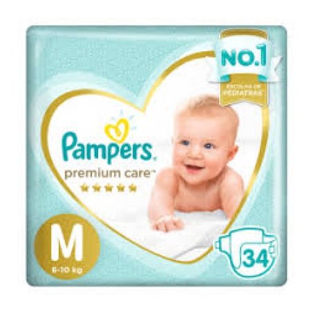 FRALDA PAMPERS PREMIUM CARE M 34UN