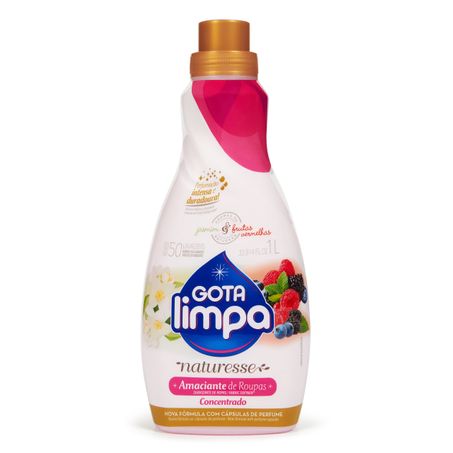 Amaciante gota limpa 1l naturesse jasmin e frutas vermelhas