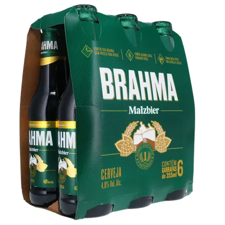 Cerveja Brahma Malzbier Long Neck 355ml C/6 360-32