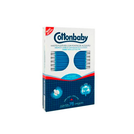 Hastes Flexíveis Cottonbaby Caixa Com 75 Unidades