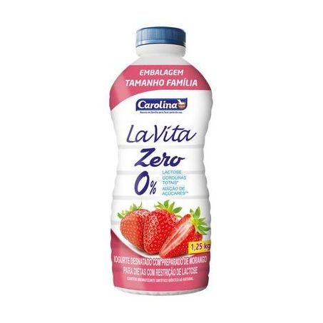 Iogurte carolina la vita morango zero lact 1250gr gf.