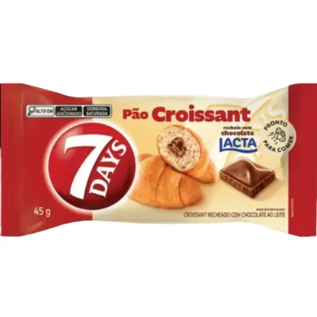 CROISSANT RECHEADO CHOCOLATE AO LEITE LACTA 45G