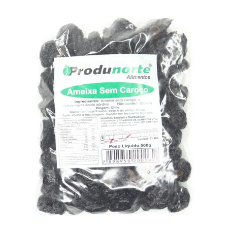 AMEIXA PRODUNORTE SECA PRETA S/ CAROCO 500G