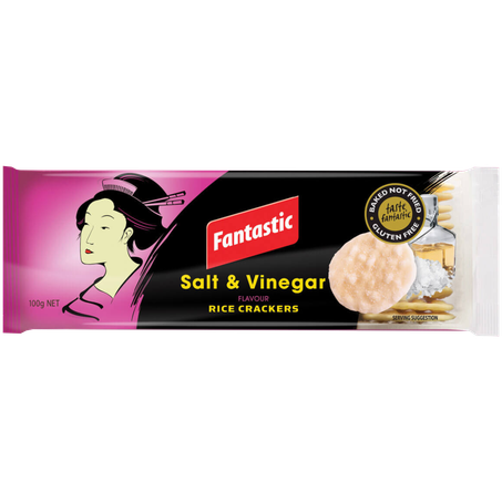 Biscoito de arroz tailandês fantastic sal e vinagre 100g
