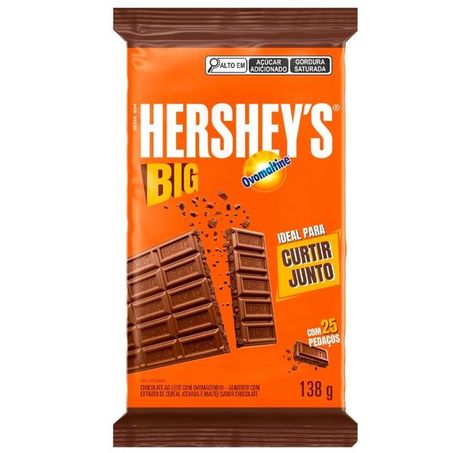 Barra chocolate hersheys ao leite c/ovomaltine xl 138g