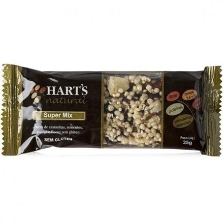 Barra de Cereal Harts Super Mix Natural Embalagem 30G