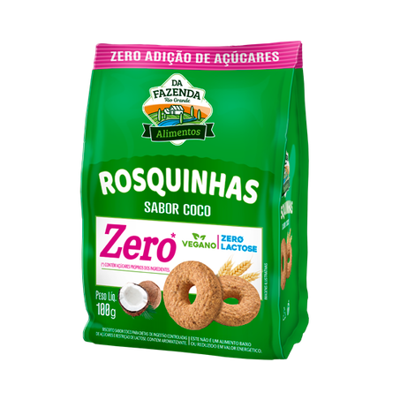 ROSQUINHAS ZERO COCO 100G - BIOSOFT