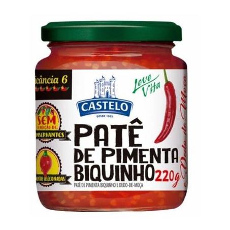 Patê de Pimenta Biquinho Castelo Dedo de Moça Embalagem 220G