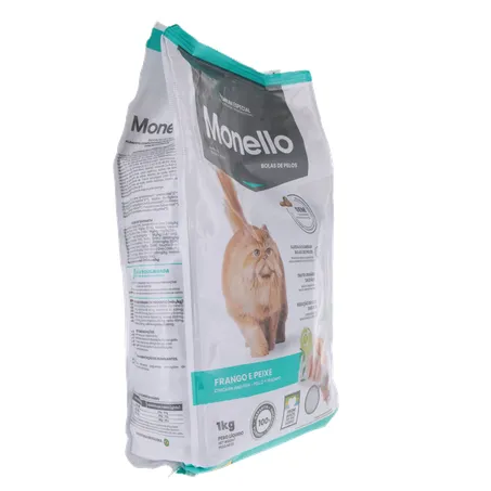 ALIM GATO MONELLO 1KG AD BOLA D PEL FRANGO/PEIXE 360-31