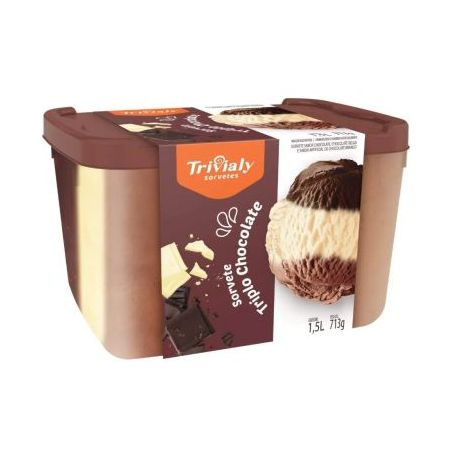 SORVETE TRIVIALY 1,5L TRIPLO CHOCOLATE