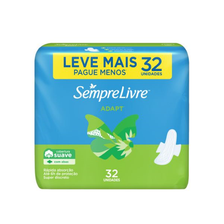 ABSORVENTE SEMPRE LIVRE C/32 AD C/ ABAS SUAVES LEVE MAIS PAGUE MENOS