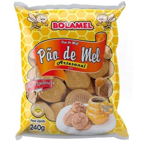 Biscoito Bolamel Pão Mel Artesanal Pacote 400g 
 