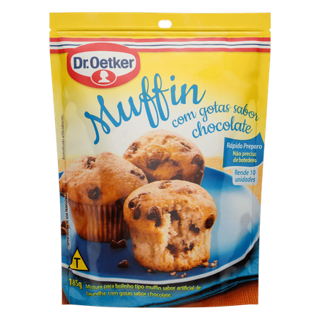 Mistura Bolo Dr Oetker Muffin Com Gotas De Chocolate Sachê 185g 
 
