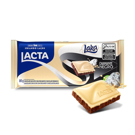 CHOCOLATE LACTA DIAMANTE NEGRO+LAKA 80G