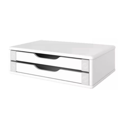 SUPORTE P/ MONITOR SOUZA C/ 2 GAVETAS MDF BRANCO