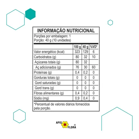 BALA DE GENGIBRE COM MENTA 40G - APISFLORA 360-1