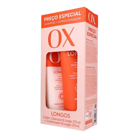 Kit Shampoo com 375Ml  Condicionador com 170Ml Ox Longos 360-3