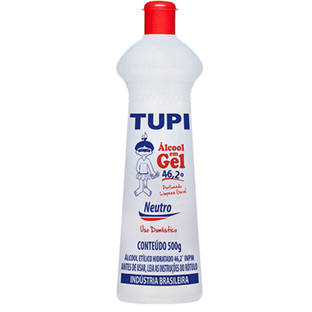 Alcool em gel 500g 46,2º inpm tupi talco