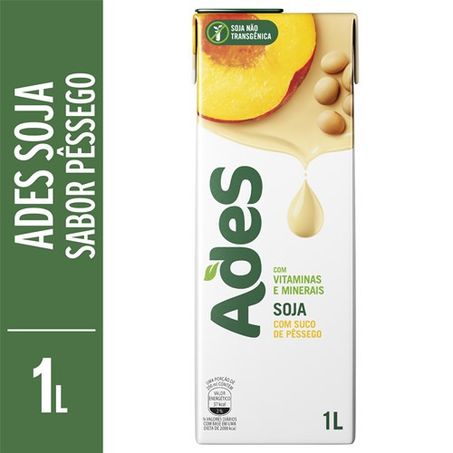 Bebida à base de soja com pêssego ades
